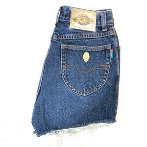 Vintage Chiori Women's High Waisted Denim Shorts - Size 28